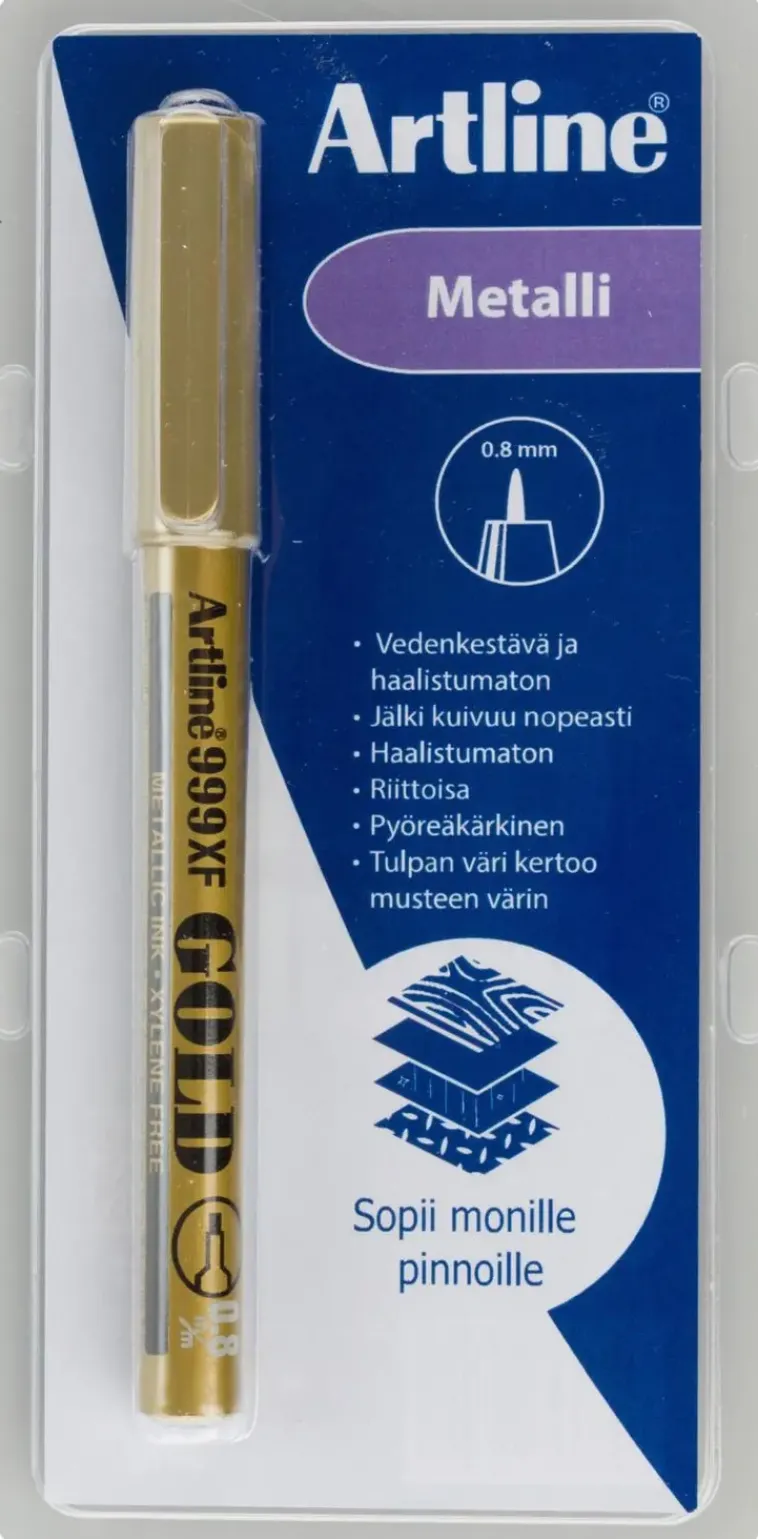 Artline Toimistotarvikkeet>Huopakyna 9 0,8Mm Kulta