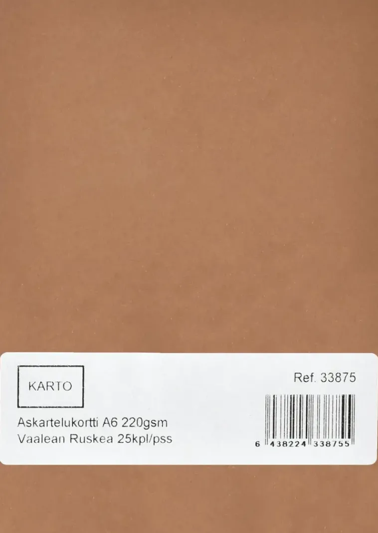Karto Askartelutarvikkeet<Askartelukortti A6 220 Gsm Vaalean Ruskea 25 Kpl/Pss