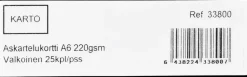 Karto Askartelutarvikkeet<Askartelukortti A6 220 Gsm Valkoinen 25 Kpl/Pss