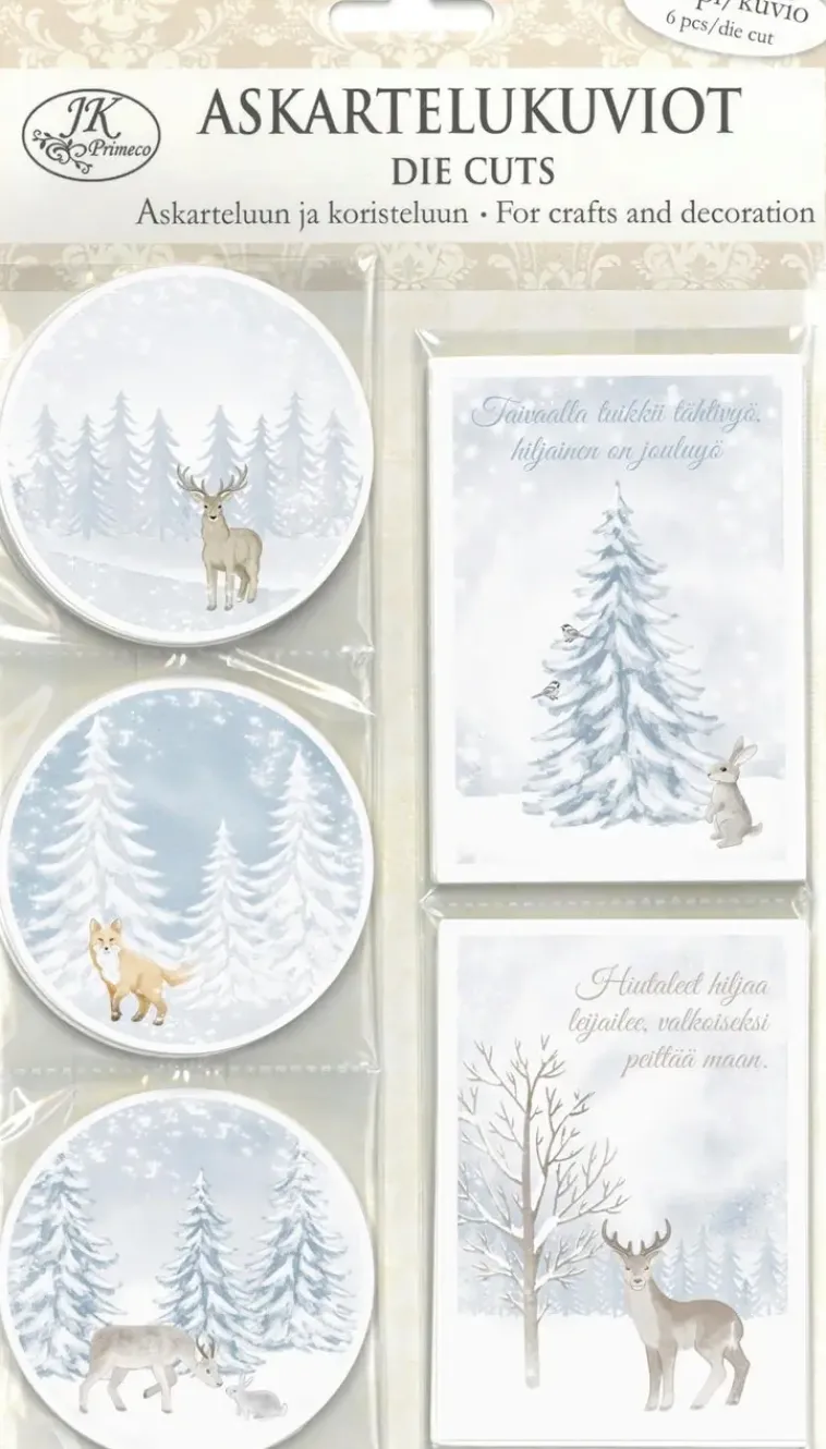 J.K. Primeco Askartelutarvikkeet>Askartelukuvio Talvimetsa + Teksti