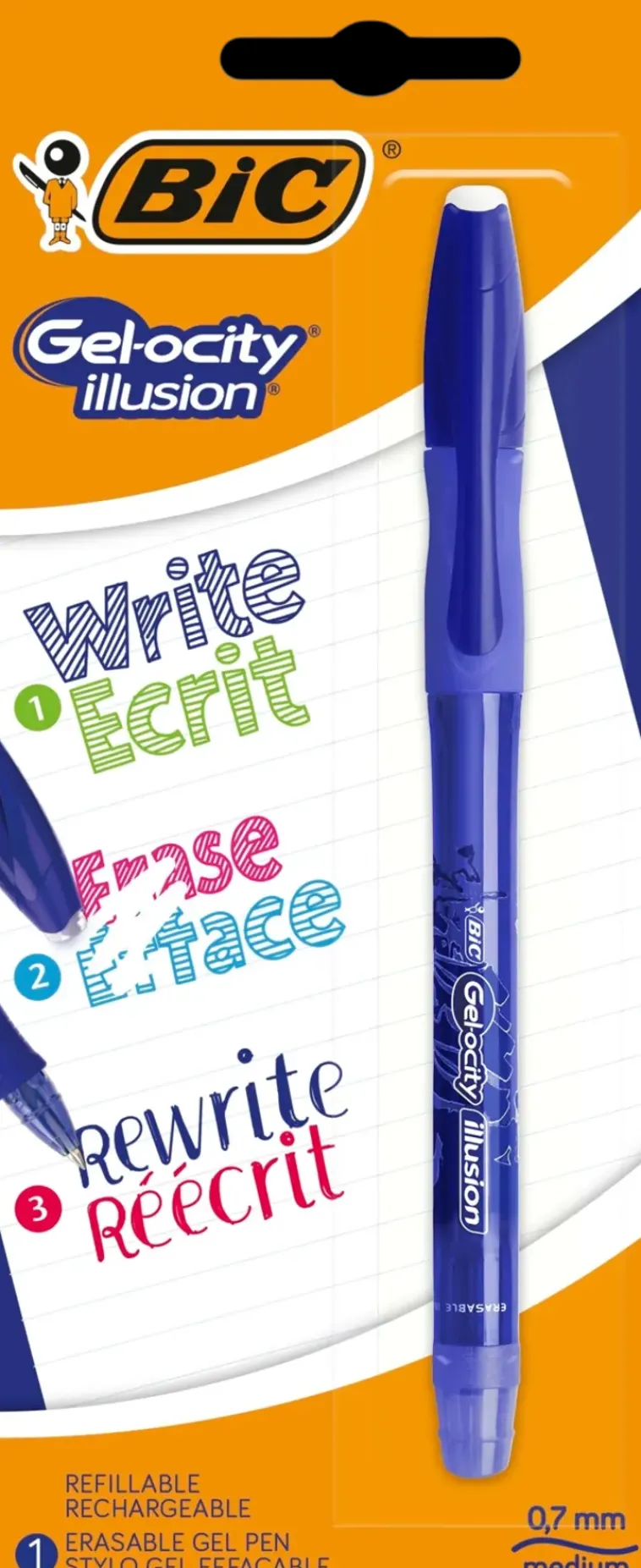 BiC Toimistotarvikkeet>Gel-Ocity Illusion Pyyhittava Gelikyna Sininen 1Kpl