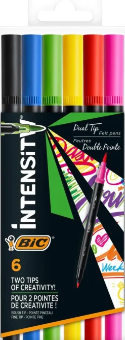 BiC Toimistotarvikkeet>Intensity Dual-Tip Kuitukyna 6Kpl