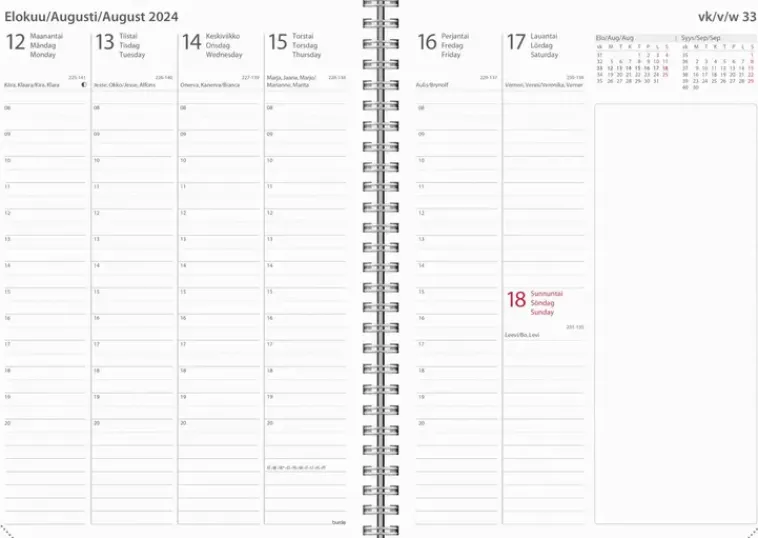 Burde Kalenterit>Kalenteri 2024 Business Savanna Musta