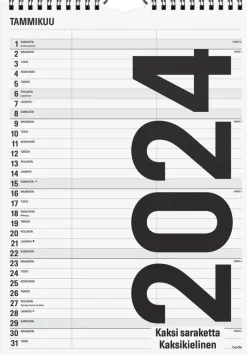 Burde Kalenterit>Seinakalenteri 2024 Black And White 2 Saraketta