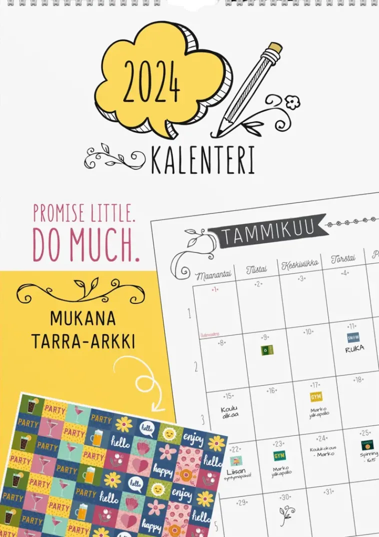 Burde Kalenterit>Seinakalenteri 2024 Seinakalenteri Scribble