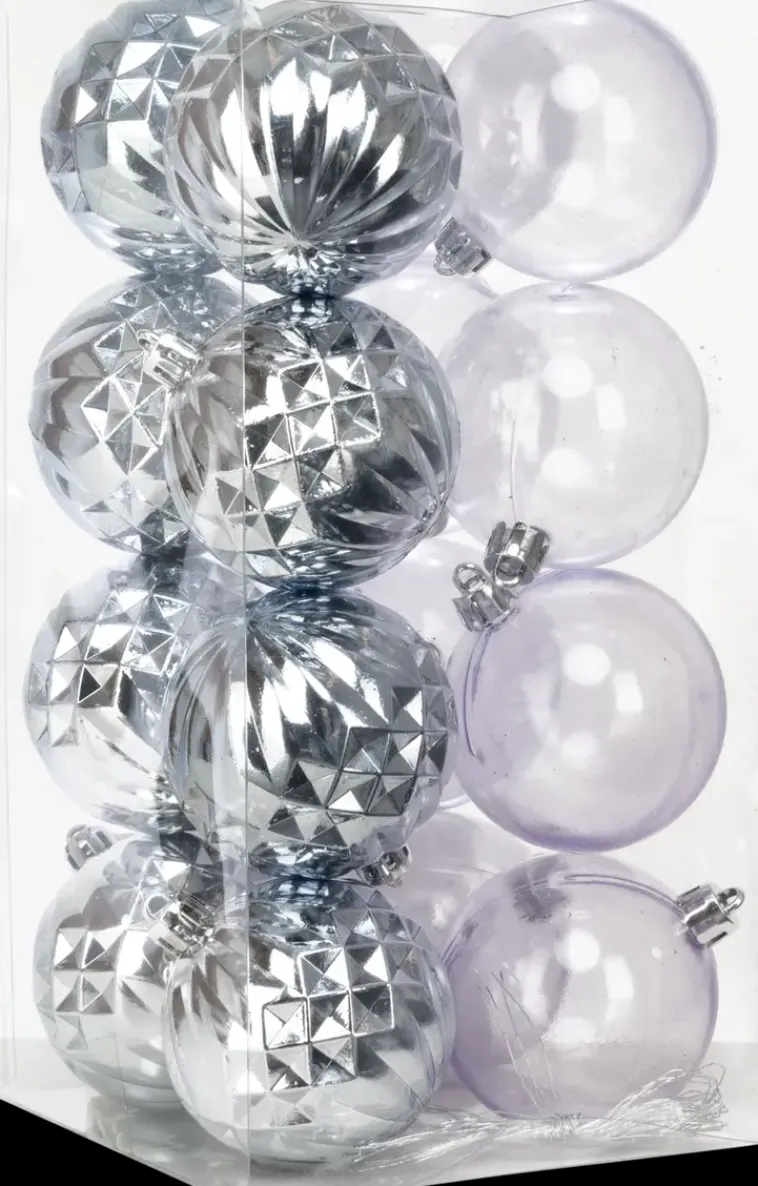 Carrefour Sesonkijuhlatarvikkeet>Joulupallo 6 Cm 16 Kpl, Vaaleansininen