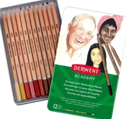Derwent Askartelutarvikkeet>Academy Akvarellikynat 12 Varia Skintones