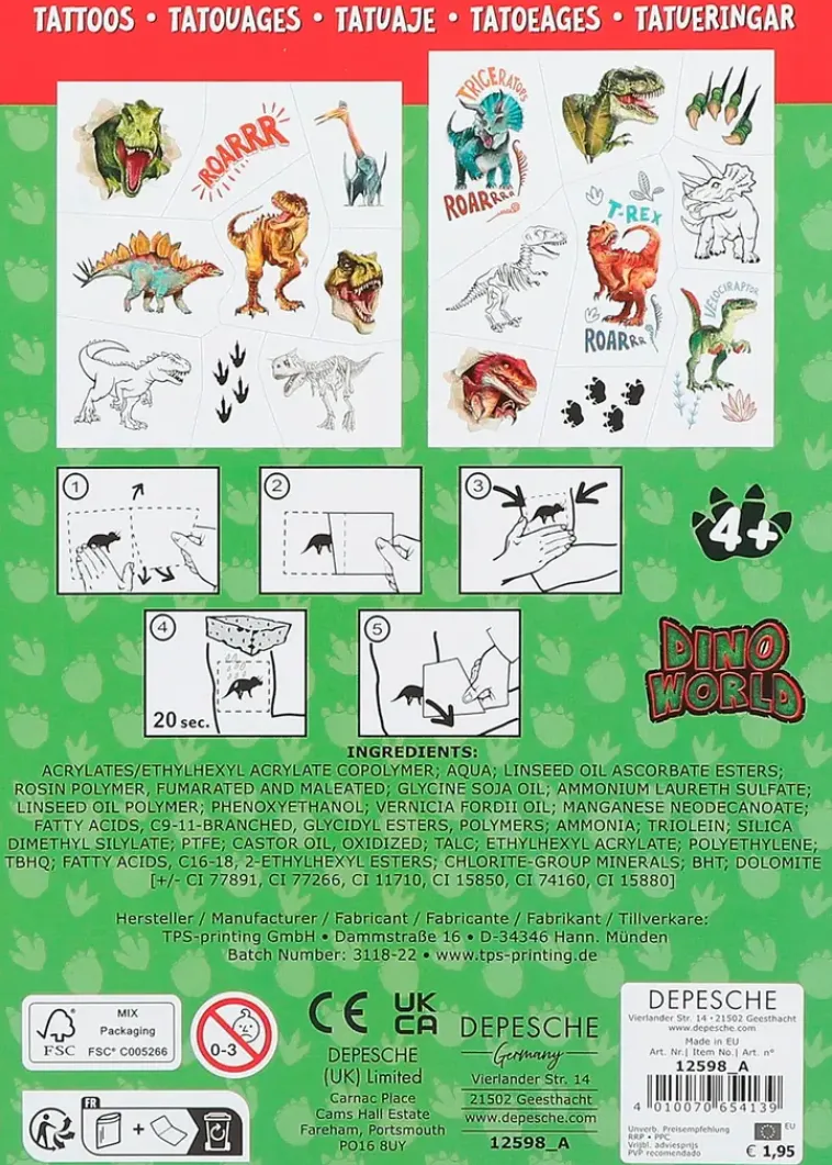 Dino World Askartelutarvikkeet<Tatuoinnit