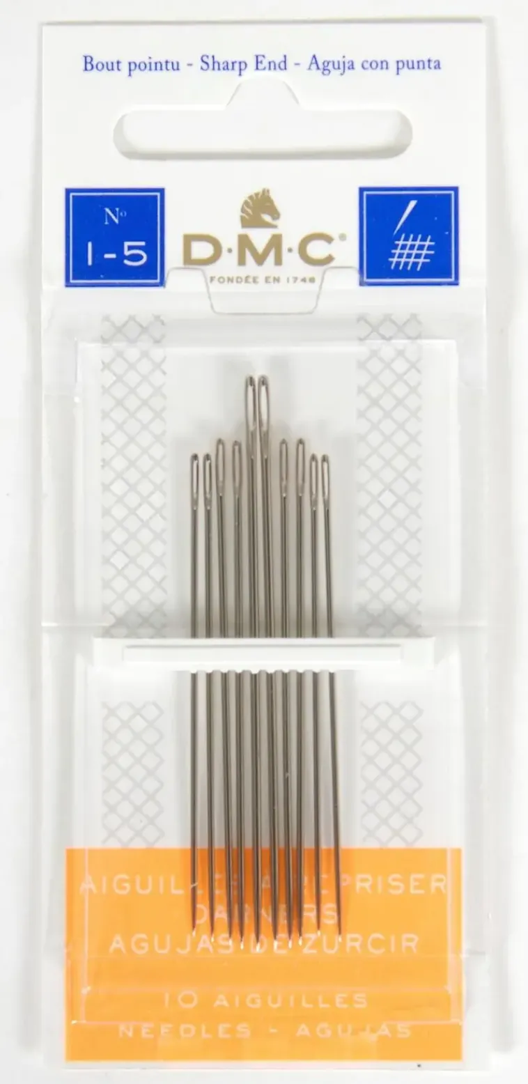 DMC Käsityötarvikkeet>Teravakarkinen, Ohut Neula Parsimiseen 1-5