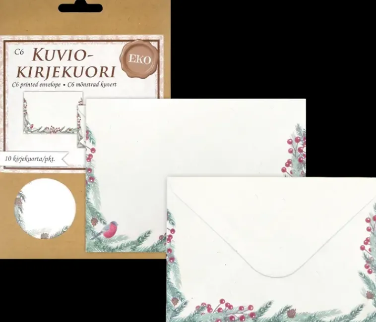 J.K. Primeco Askartelutarvikkeet>Eko C6 Kuviokirjekuori Havu 10Kpl