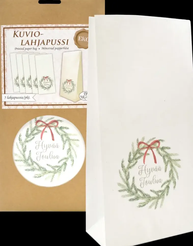 J.K. Primeco Askartelutarvikkeet>Eko Lahjapussi Kranssi 5Kpl/Ptk