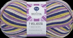 Novita Käsityötarvikkeet>Fazer X Neulelanka 7 Veljesta Karkkiraita Lontoon Rae
