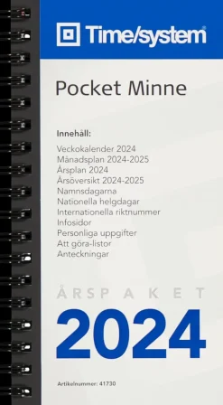 TimeSystem Kalenterit>Fickkalender Time System Minne Arspaket 2024