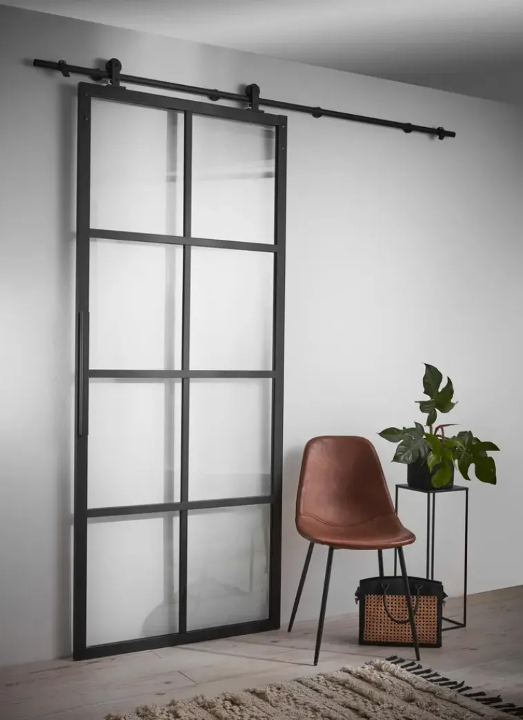 Habo Säilytyskalusteet<Ovi Cube 900X2133X28 Musta/Lasi