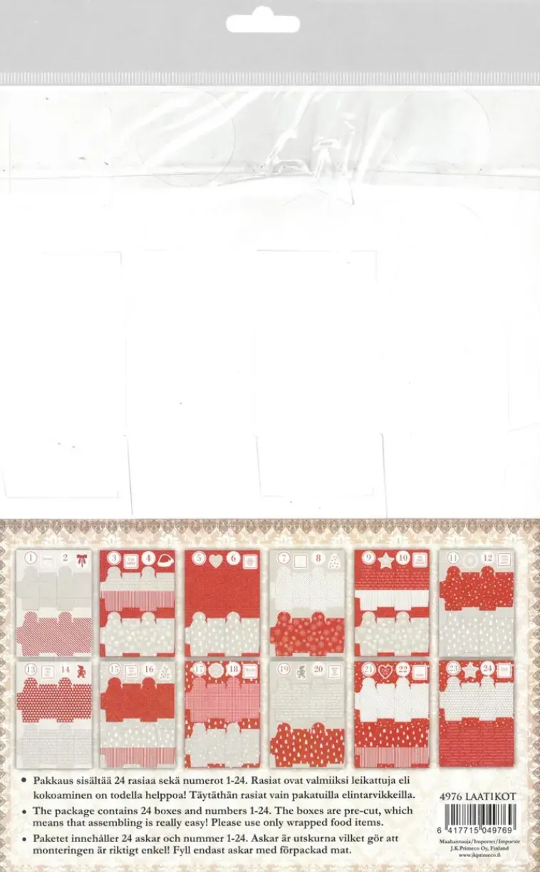 J.K. Primeco Askartelutarvikkeet<Diy-Joulukalenteri Laatikot