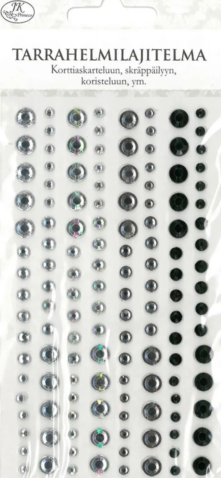 J.K. Primeco Askartelutarvikkeet>Glitterhelmilajitelma Tarralla Hopea/Musta