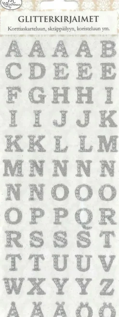J.K. Primeco Askartelutarvikkeet<Glitterkirjaimet Hopea 1Ark/Pkt