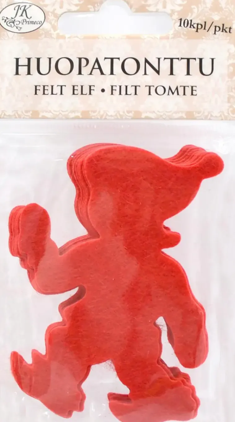 J.K. Primeco Askartelutarvikkeet<Huopatonttu Punainen 10 Kpl
