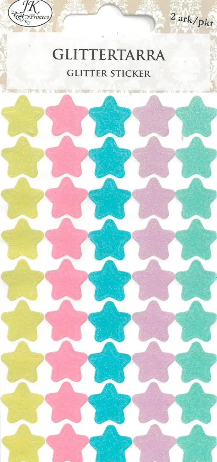 J.K. Primeco Askartelutarvikkeet>Kimalletarra Tahdet Pastelli 2Ark