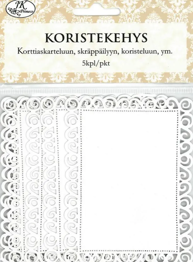 J.K. Primeco Askartelutarvikkeet>Koristekehys Suorakulmio Valkoinen 5Kpl