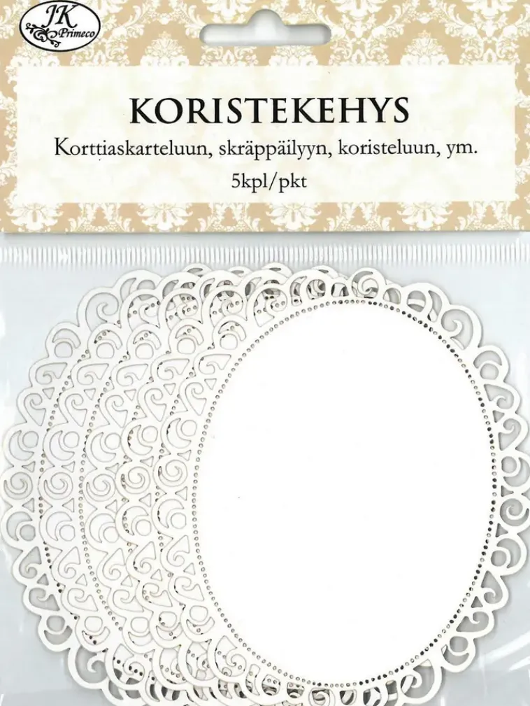 J.K. Primeco Askartelutarvikkeet>Koristekehys Soikea Valkoinen 5Kpl/Pkt