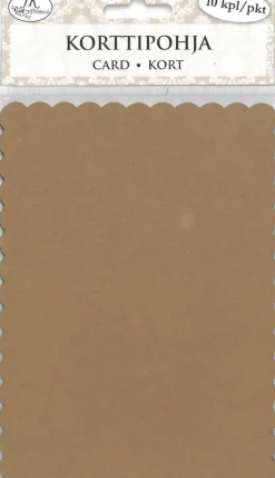 J.K. Primeco Askartelutarvikkeet<Korttipohja Aaltoreuna Uusioruskea 10 Kpl