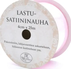 J.K. Primeco Askartelutarvikkeet<Lastusatiininauha Vaaleanpunainen 4Cm X 25M