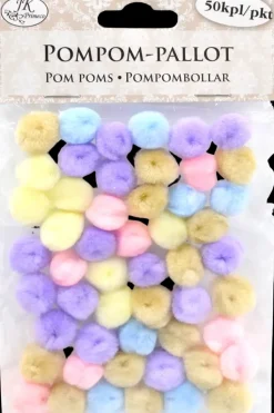 J.K. Primeco Askartelutarvikkeet<Pompom-Pallot Pastelli 50Kpl