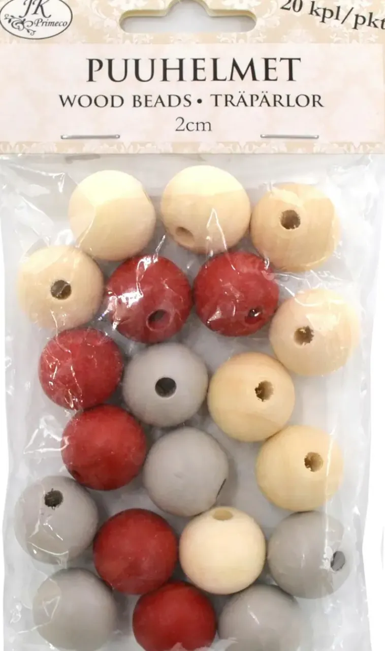 J.K. Primeco Askartelutarvikkeet<Puuhelmet Joululajitelma