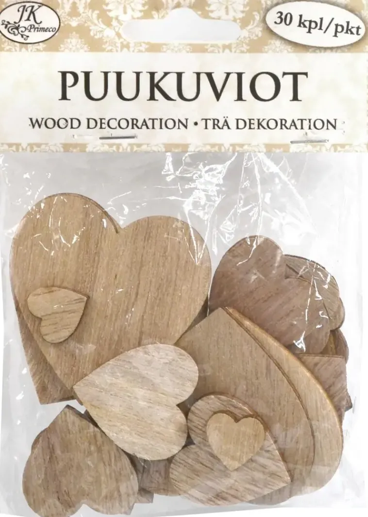 J.K. Primeco Askartelutarvikkeet<Puukuvio Sydanlajitelma 30 Kpl