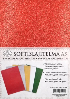 J.K. Primeco Askartelutarvikkeet<Softislajitelma A5 Joulu Glitter 5 Ark