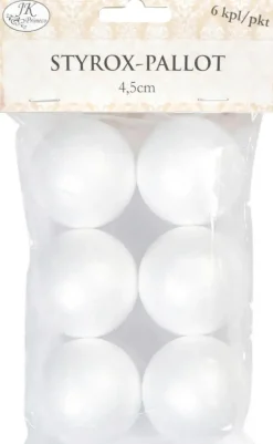 J.K. Primeco Askartelutarvikkeet<Styrox-Pallo 4,5Cm 6Kpl