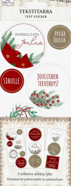 J.K. Primeco Askartelutarvikkeet<Tekstitarra Iso Havut Ja Marjat 3 Ark