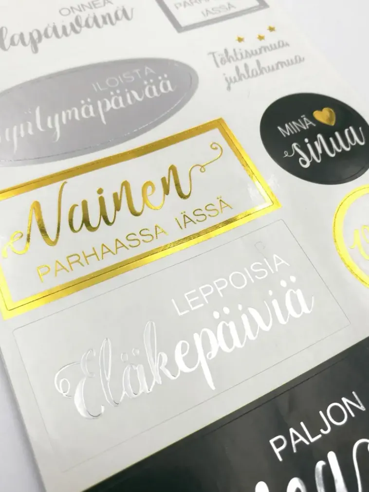 J.K. Primeco Askartelutarvikkeet>Tekstitarra Onnittelut Kulta/Hopea