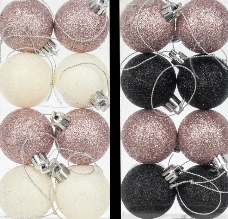 NNX Sesonkijuhlatarvikkeet>Joulupallo 4 Cm Glitter 8 Kpl