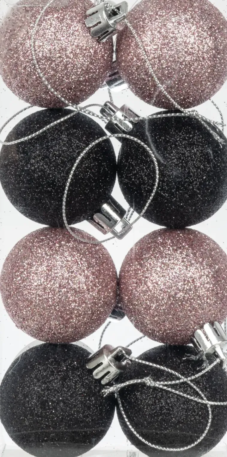 NNX Sesonkijuhlatarvikkeet>Joulupallo 4 Cm Glitter 8 Kpl