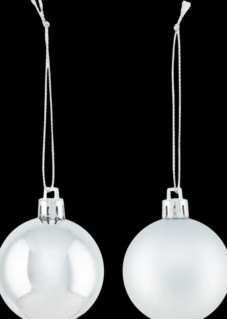 NNX Sesonkijuhlatarvikkeet>Joulupallo Hopea 12Kpl 5Cm