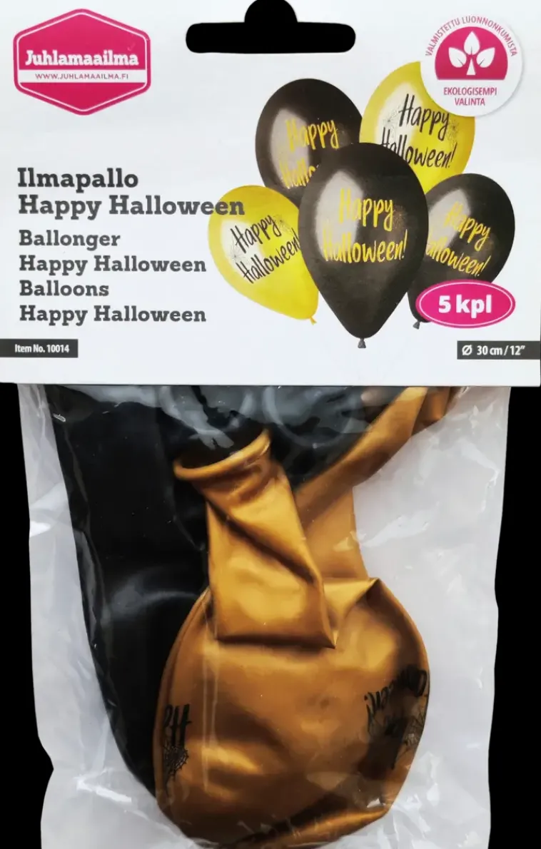 Juhlamaailma Sesonkijuhlatarvikkeet>Happy Halloween Ilmapallo 30Cm 5Kpl