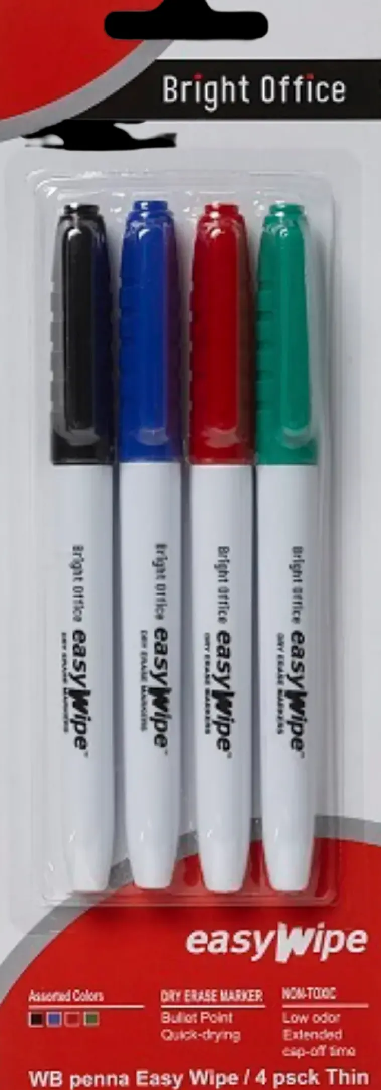 Karto Toimistotarvikkeet>Valkotaulutussi Kapea 4Kpl/Pkt Varilajitelma