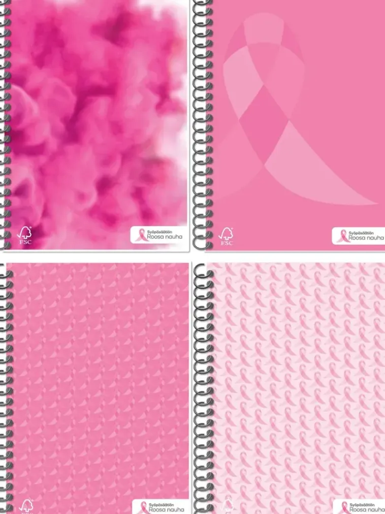 Roosa Nauha Paperitarvikkeet>Kierrevihko A5 80 Sivua Lajitelma