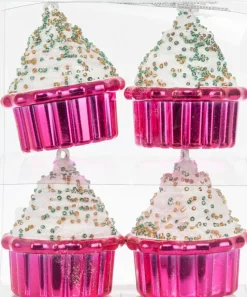 NNX Sesonkijuhlatarvikkeet>Koriste Kuppikakku Pinkki 4Kpl