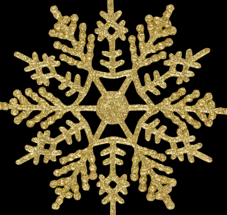 NNX Sesonkijuhlatarvikkeet>Koriste Lumihiutale Glitter Kulta 6Kpl