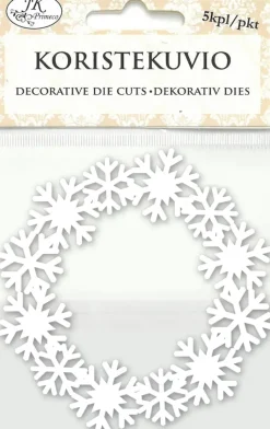 J.K. Primeco Askartelutarvikkeet>Koristekuvio Lumihiutalekranssi 5Kpl/Pkt