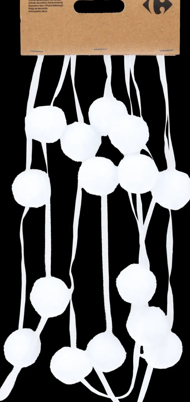 Carrefour Sesonkijuhlatarvikkeet>Koristepunos Pompom 180 Cm