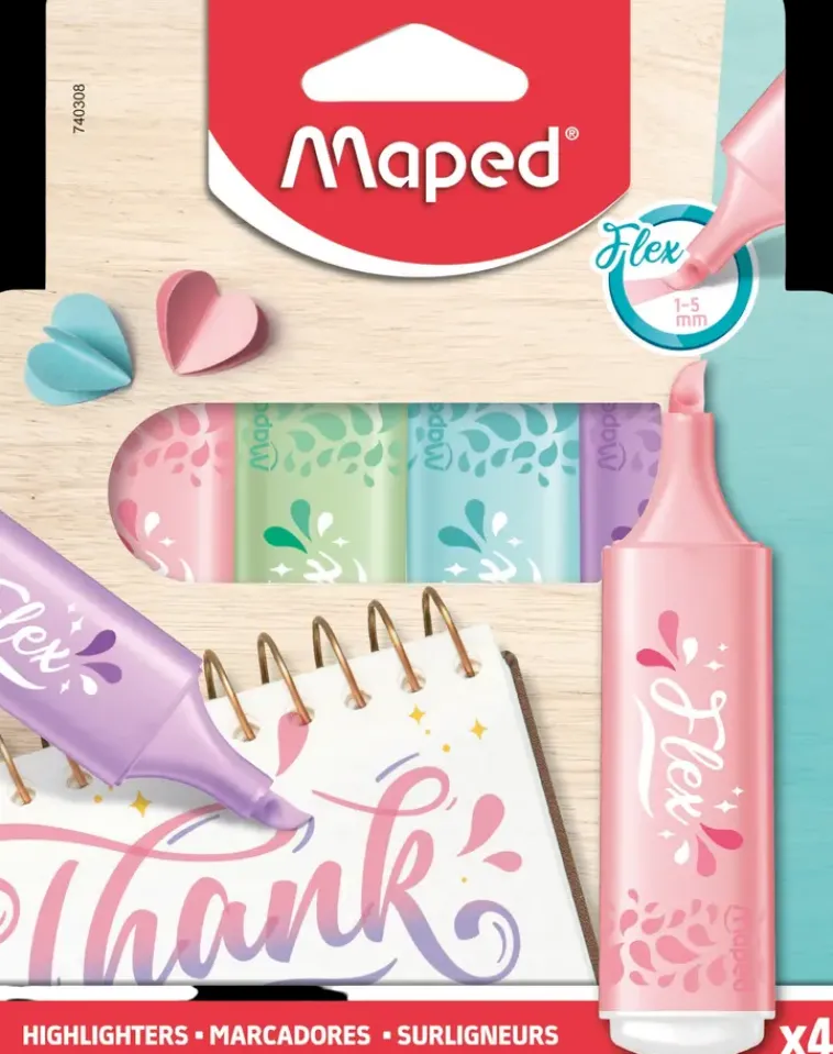 Maped Toimistotarvikkeet>Korostuskyna Pastel Flex 4 Kpl