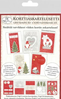J.K. Primeco Askartelutarvikkeet>Korttiaskartelusetti Tonttu 5+5