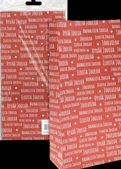 J.K. Primeco Askartelutarvikkeet>Lahjapussi Jouluteksti Punainen 5Kpl/Pkt