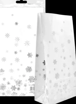 J.K. Primeco Askartelutarvikkeet>Lahjapussi Lumihiutale Hopeafolio Valk. 5Kpl/Pkt