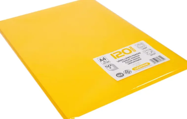 Luontevat Paperitarvikkeet>A4 50 Kpl Varillinen Tulostuspaperi 120 Gsm Keltainen