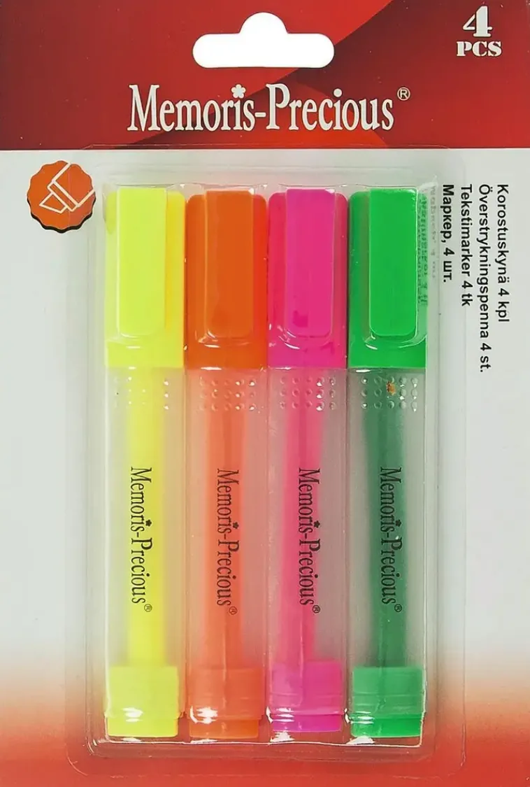 Memoris Precious Toimistotarvikkeet>Korostuskyna 4Kpl